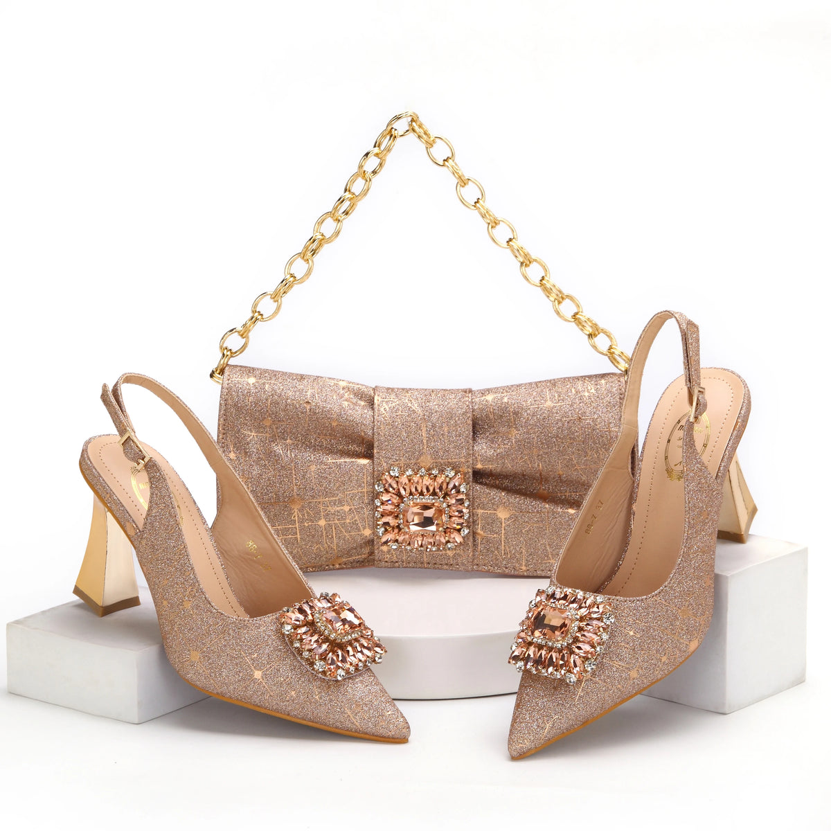 Doershow hot selling Shoes and Bags To Match Set Italy Party Pumps Italian Matching Shoe and Bag Set for Party! 1-10