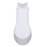 Women's Summer Dresses Casual Women Summer Plus Size Tank Dresses Solid Color Mini Dress U Neck Cotton Women Bridal Shower Dress