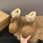 2026 New Winter Chunky Platform Women Fur Snow Boots Keep Warm Thick Sole Warm Cotton Short Booties Shoes Zapatos Mujer