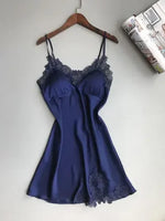 Summer Sexy Lingerie Pajamas Women Sleepwear Nightgowns Silk Satin Ice Silk Thin Halter Suspender Nightdress Night Dresses