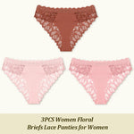 3Pcs/set Lace Sexy Panties Women XS-XL Low-Rise Briefs Sexy Ladies Underwear Trendy Floral Underpants Female Panty Lingerie New