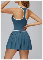 Women's Nude Yoga Clothes Beautiful Back and Slim Fit Two Anti Glare Dresses Outdoor Sports Running and Leisure Fitness Clothes