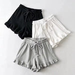 New Women's Sleeping Pants Casual Shorts Waffle Style Morning Running Sports Pants Fashionable and Trendy Lace Hot Pants Y2K