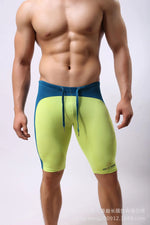 Men's Swimming Trunks Fitness Shorts Casaul Beach Vaction Style For Man Color Blocked Drawstring Elastic Waist Beach Shorts KD14