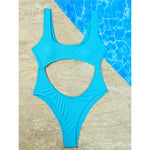 Sexy Tummy Cut Out Ribbed Backless One Piece Swimsuit Women Swimwear Female High Leg Cut Padded Bather Bathing Suit Swim K5263
