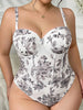Women's Flower Printed Bodysuits Camisole Sexy New Underwire Fishbone Bodysuits Pure Desire Inner Wear Bodysuits Charming MNWJ