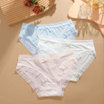 3Pcs/Set Women Ice Silk Seamless Briefs Sexy Comfortable Stretchy Semi Sheer French-Cut Panties Women's Underwear Breathable