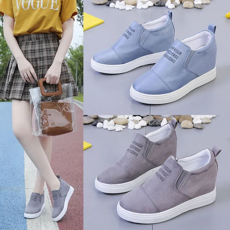 Women Ankle Boots Wedges Vulcanized Platform Autumn Female High Heel Height Increasing Shoes Ladies Fashion Casual Plus Size741