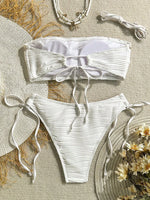 XS - XL Wrinkled Shells Bandeau Bikini Women Swimwear Female Swimsuit Two-pieces Bikini Set Bather Bathing Suit Swim Beachwear