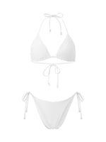 2026 Summer Women's Solid Color Swimwear Halter Bikini Set Bra with Side Tie Thong 2Pcs Bathing Suits Sexy Fashion