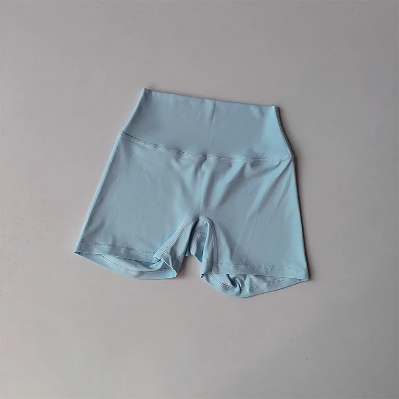 Women's High-Waist Quick-Drying Yoga Sports Shorts Nude Summer Fitness Running Training Three Quarter Length