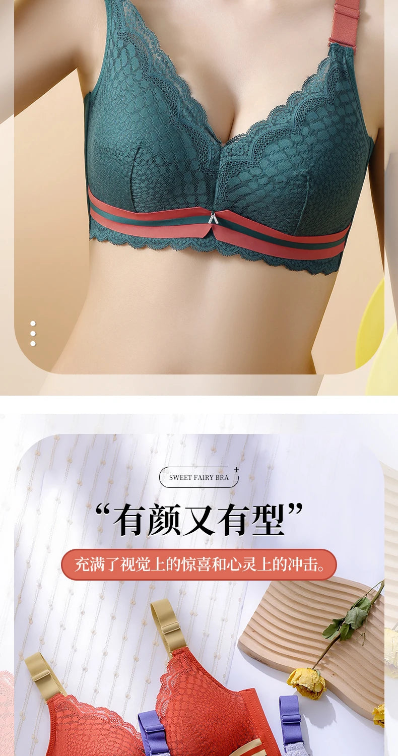 Women's Plus Size Minimizer Bra Full Coverage Lingerie Wire Free Push Up Bra for Femme Brest Pumping Underwear Plus Size 44 46DE
