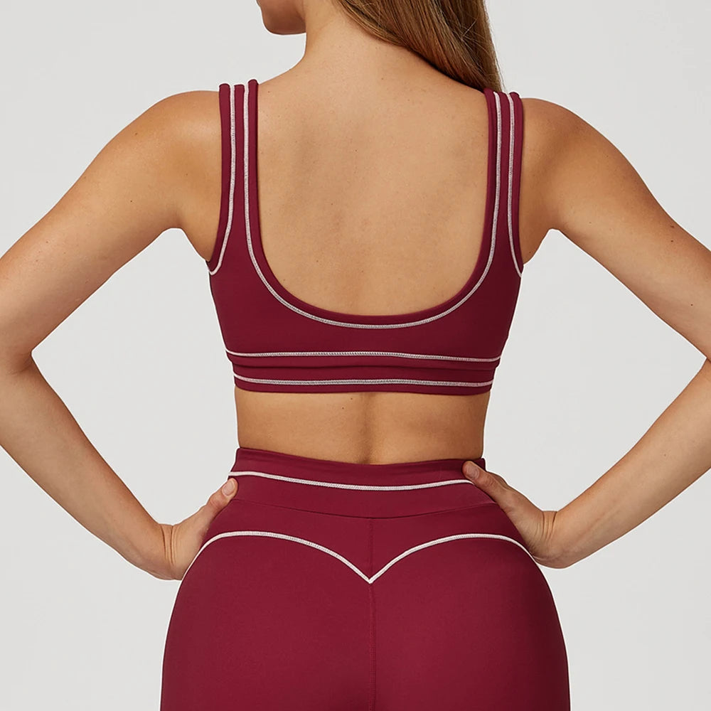 Women Shockproof Sports Bra Gym Fitness Running Yoga Vest Female Integrated Pilates Training Workout Breathable Sports Underwear