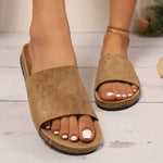 Zoki 2025 Summer Cork Clogs Slippers for Women Plus Size Open Toe Flat Heels Sandals Woman Comfort Non Slip Clogs Sandles Female