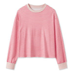 Spring Autumn Casual Loose Tops for Women Long Sleeve Round Neck Loose Fit Striped Print T-shirts