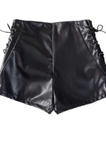 New Solid Color High Waist Elastic Shorts Women's Tight Casual Shorts Thin Drawstring Pure Desire Casual Charming Shorts NWSV