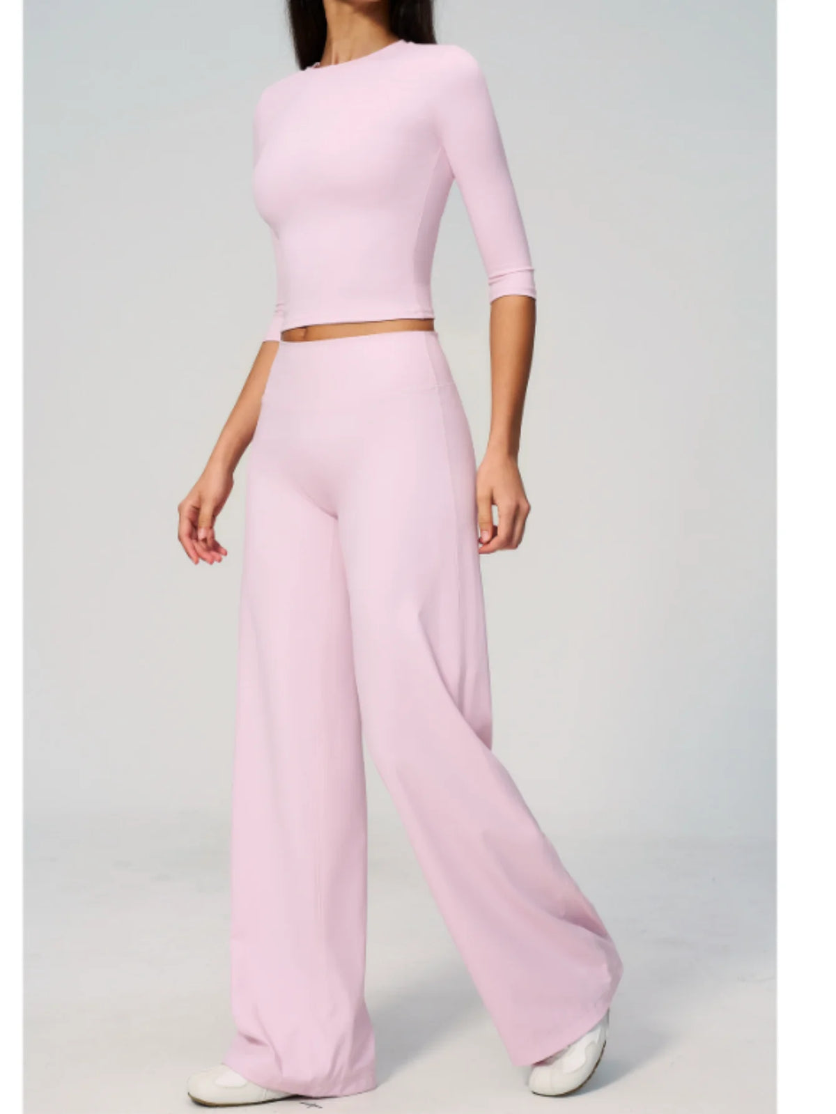 Women Tracksuit Yoga Sets Half Sleeve O Neck Slim Sports T Shirts Fitness Suit Outdoor High Waist Flare Pants Workout Clothes