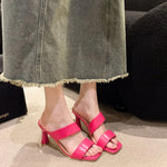 Summer Outdoor Wear Thick Heel2026 Line Open Toe Fashion High HeelSandals