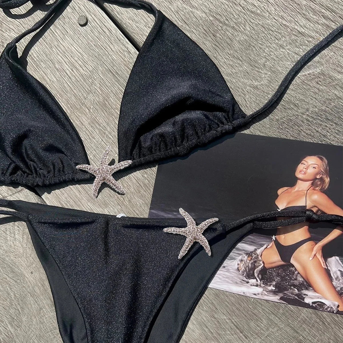 Sexy Bikini 2025 Swimsuit Women Swimwear Halter Bikinis Set Push Up Bathing Suit Solid Swimming Suit Biquini Female