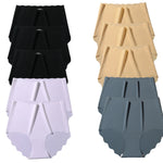 10Pcs/Set Panties Women Seamless Briefs Ice Silk High Rise Panties Female Underpants Solid Comfy Underwear Lingerie