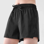 Women's Loose Fitting Anti-Glare Yoga Shorts Two-Piece Set Speed Drying Fitness Pilates Running Training Short