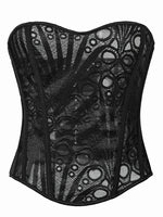 Women’s Tie-Dye Lace Boned Bustier, Sexy Strapless Corset Top, Hollow-out Breathable Slimming Shapewear
