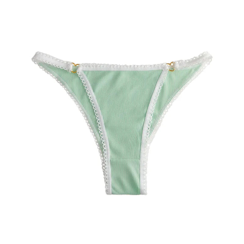 1Pcs Women's Sensual Lace Panties Sheer Thin Straps Briefs Low-Rise Adjustable Underwear Breathable Comfortable Female Lingerie