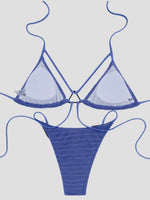 Sexy Wrinkled Halter High Cut Bikini Female Swimsuit Women Swimwear Two-pieces Bikini set Hollow Out Bather Bathing Suit Swim