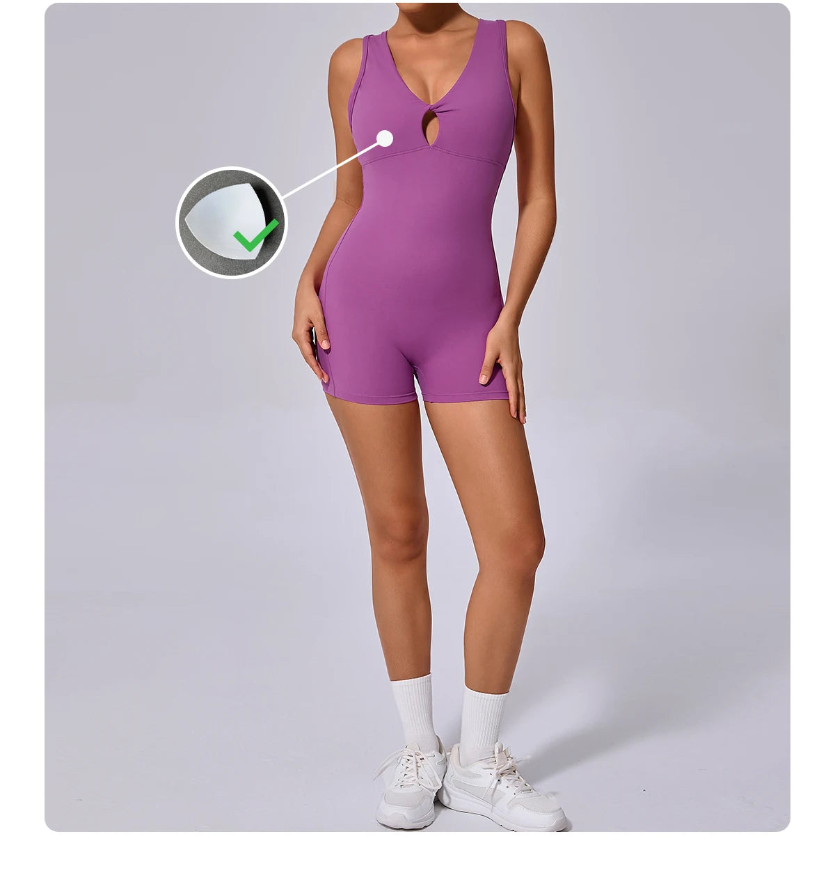 Padded Jumpsuit Sport Women Yoga Bodysuit Fitness Wear Gym Sportswear High Elastic Workout Running Clothes