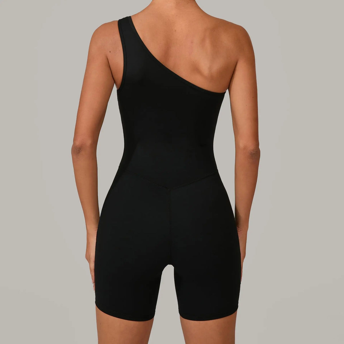 Summer One Shoulder Yoga Short Jumpsuit Women Sexy Cut Out Backless Scrunch Booty One Piece Suit Gym Workout Fitness Clothes