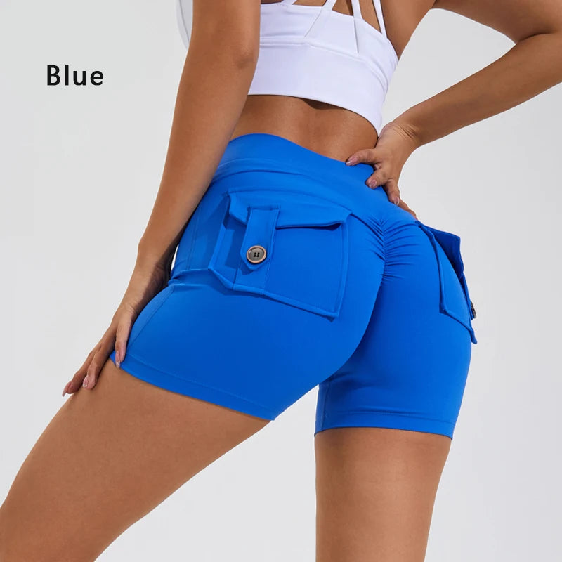 DIAS FIT JOY Tight Women's Shorts Pocket High Waist Lifting Buttocks Quick Drying Yoga Shorts