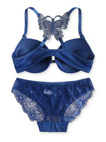 Hot selling 2-piece set of sexy red front button braissere beautiful back butterfly fashion bra push up women's set A2120