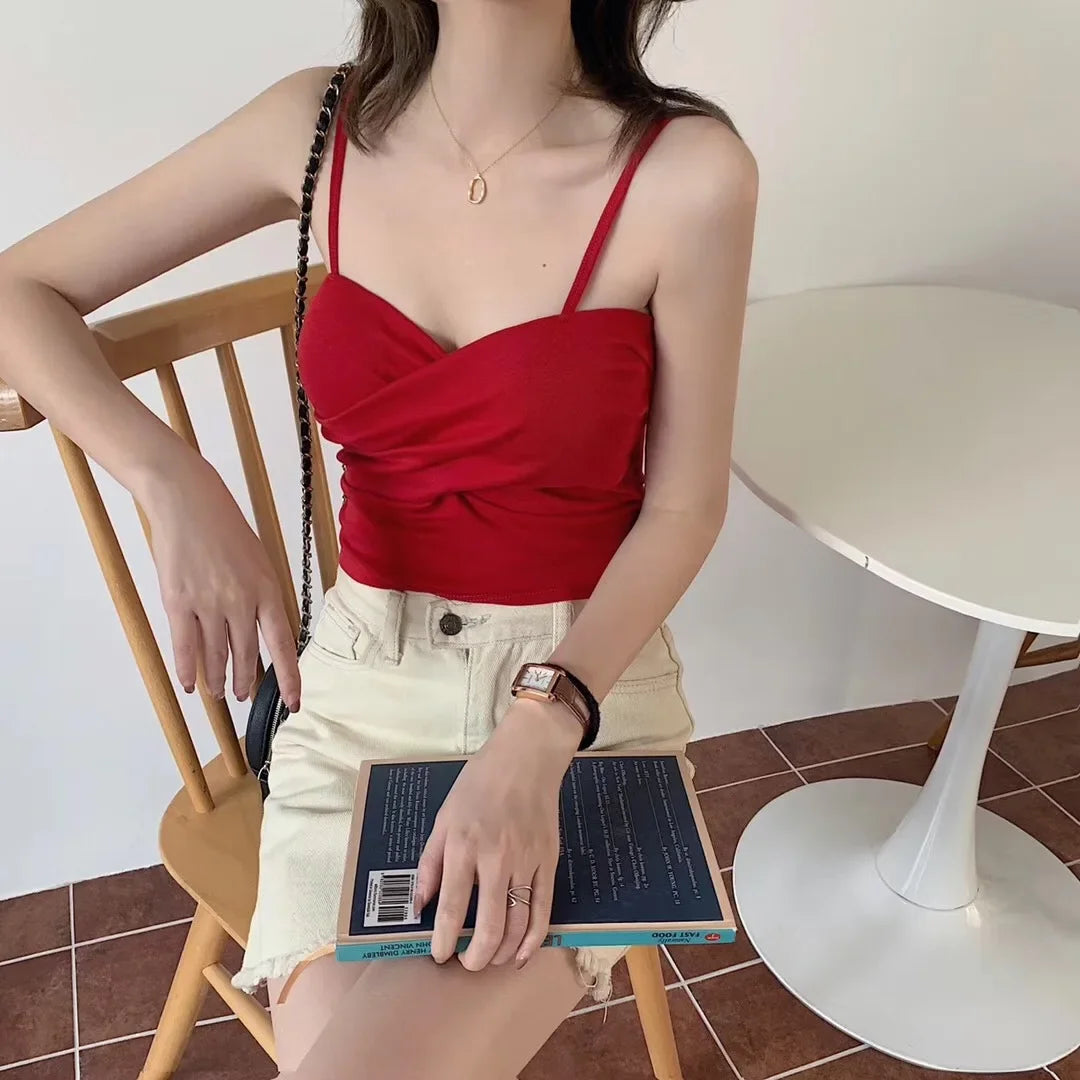 Women Tank Crop Top Sexy Bra Tops Seamless Underwear Female Crop Top Wireless Lingerie Padded Camisole Intimate