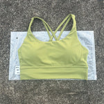 Solid Color Women Fitness Yoga Bra Top Soft Tight Comprehensive Training Jogging Gym Sports Underwear Cross Back With Chest Pad