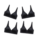 4Pcs/Set Seamless Bras For Women Non-wire Bra Push Up Deep V Underwear Female Invisible Padded Brasiere Sexy Lingerie