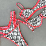 Push Up Bikini Sexy Swimsuit Women 2025 Swimwear Bandeau Biquini Female Stripe Bodysuit High Cut Bathingsuit Beachwear Monokini