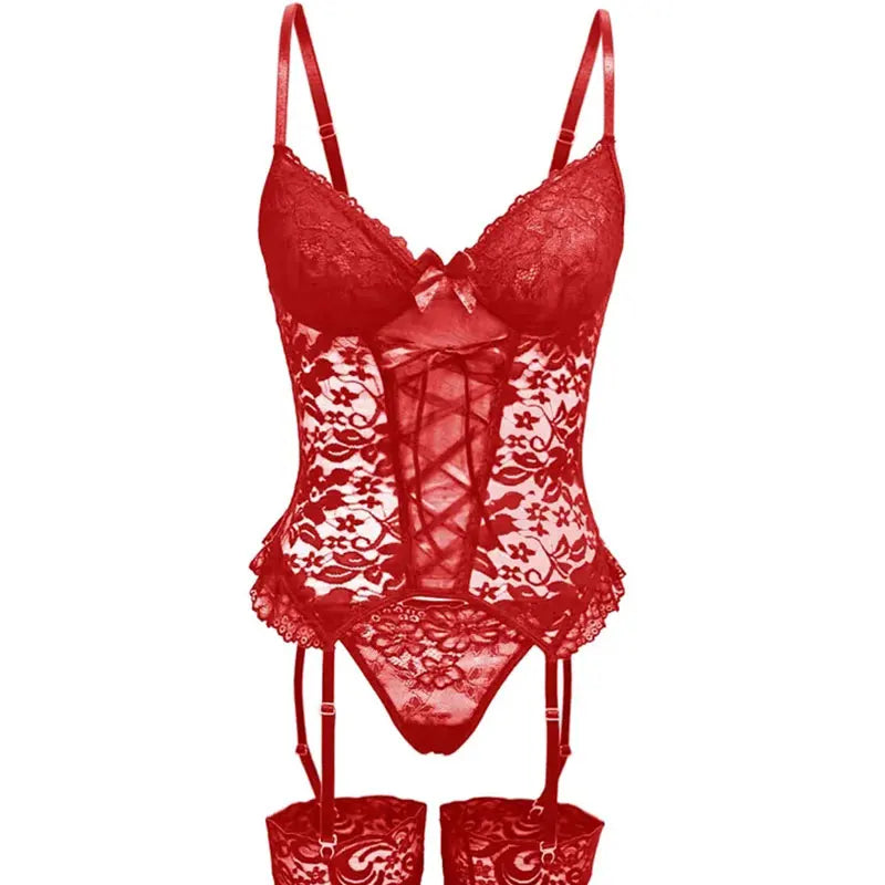 Floral Transparent Lace Bra Panty Set Women See Through Lingerie Set Ladies Fancy Sensual Underwear Erotic