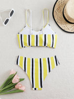High Waist Bikini 2026 Women Strappy Swimsuit Sexy Striped Swimwear Female Bathers Bathing Swimming Swim Suit Summer Beachwear