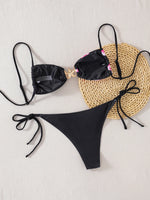 New Sexy Women's Bikini Set - Adjustable Tie Side Bandage Triangle Top & Low Rise Bottom with Starfish Metal Drawstring Summer