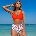 Sexy High Waisted Bikini 2026 Push Up Swimsuit Female Swimwear Women Retro Bikinis Set Bather Swimming Beach Wear Bathing Suit
