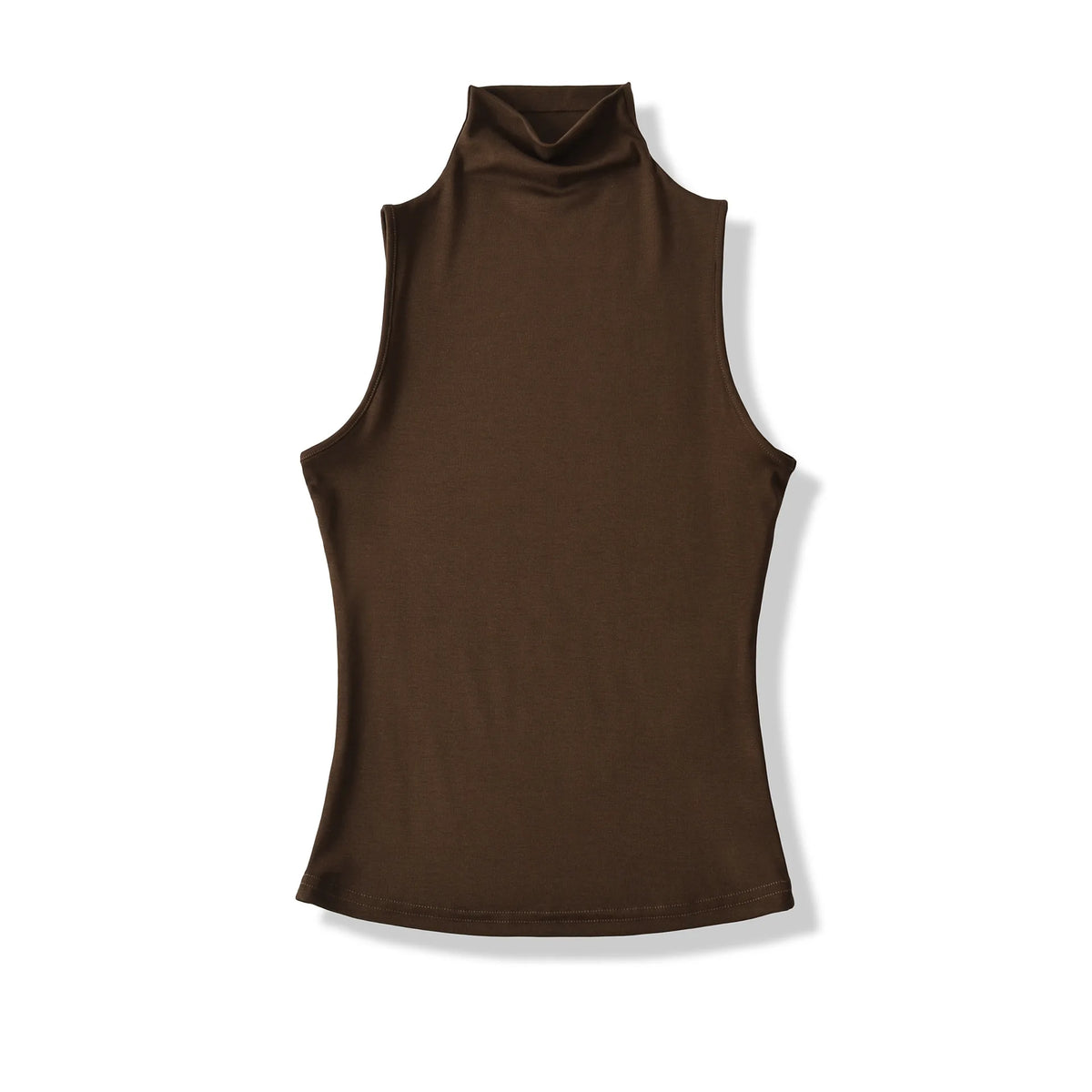 Spring Pure Desire Hot Girl Style Elastic Slim Fit Half High Collar Inner Layer Base Shirt Vest Solid Color Casual Fashion L25M