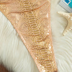 Sexy Gold Shiny Print Backless Swimwear Women One Piece Swimsuit Female Back String Cross High Cut Bathing Swimming Suit Bather