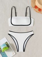 XS - L Wrinkled High Waist Bikini Women Bandeau Swimsuit Female Swimwear Two-pieces Bikini Set Bathing Suit Swim Beach Wear Lady