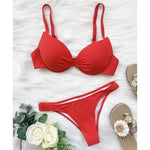 Sexy Underwired Bra Cup High Leg Cut Bikini Women Swimwear Female Swimsuit Two-Pieces Bikini Set Bather Bathing Suit Swim V3151