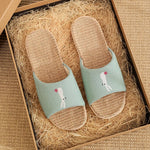 Breathable Cotton Flax Slippers For Women Men Indoor Shoes Anti-slip Light Weight Cute Cartoon Couples Home Floor Slides