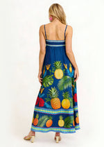 Women Floral Geometric Neck Long Party Dress Fashion Sleeveless Spaghetti Strap Dress Fashion Vacation Cocktail Flowy Sun Dress
