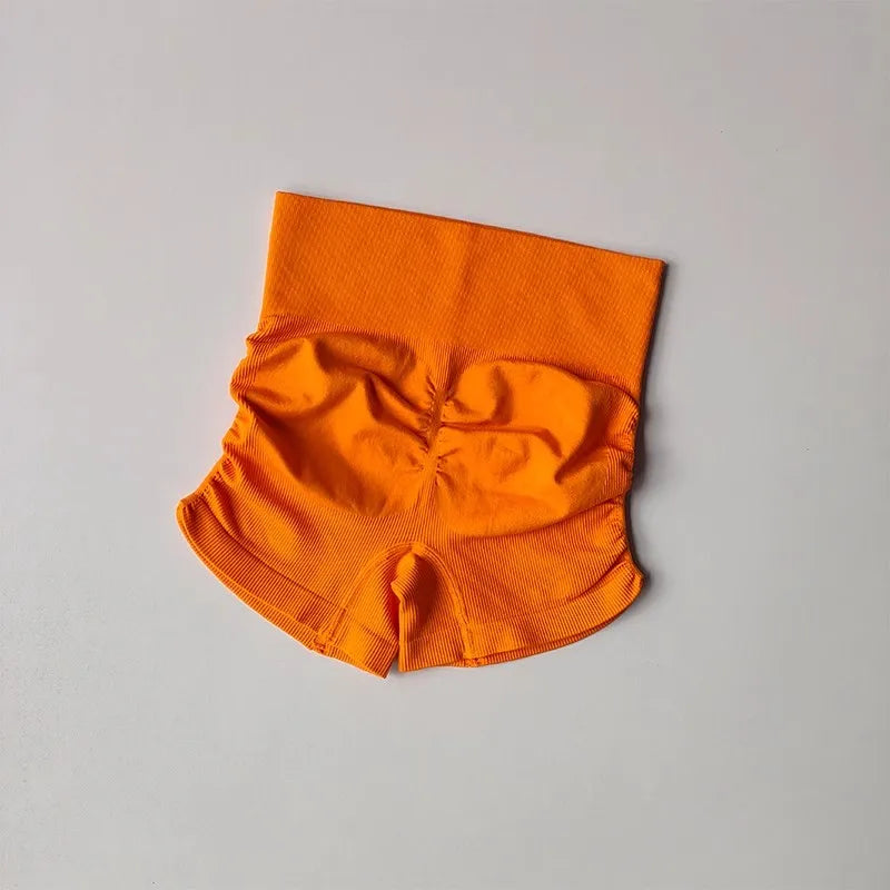 High Waist Women's Yoga Fitness Shorts Tight Fit Abdominal Slimming Lifted Buttocks Three Part Pants Exercise Clothing