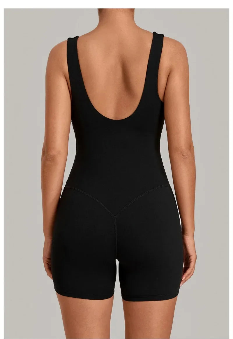 Women's Seamless Yoga Jumpsuits Fitness Sports Gym Beauty Backless Slim Fit Sling One-piece Running Workout Training Bodysuits