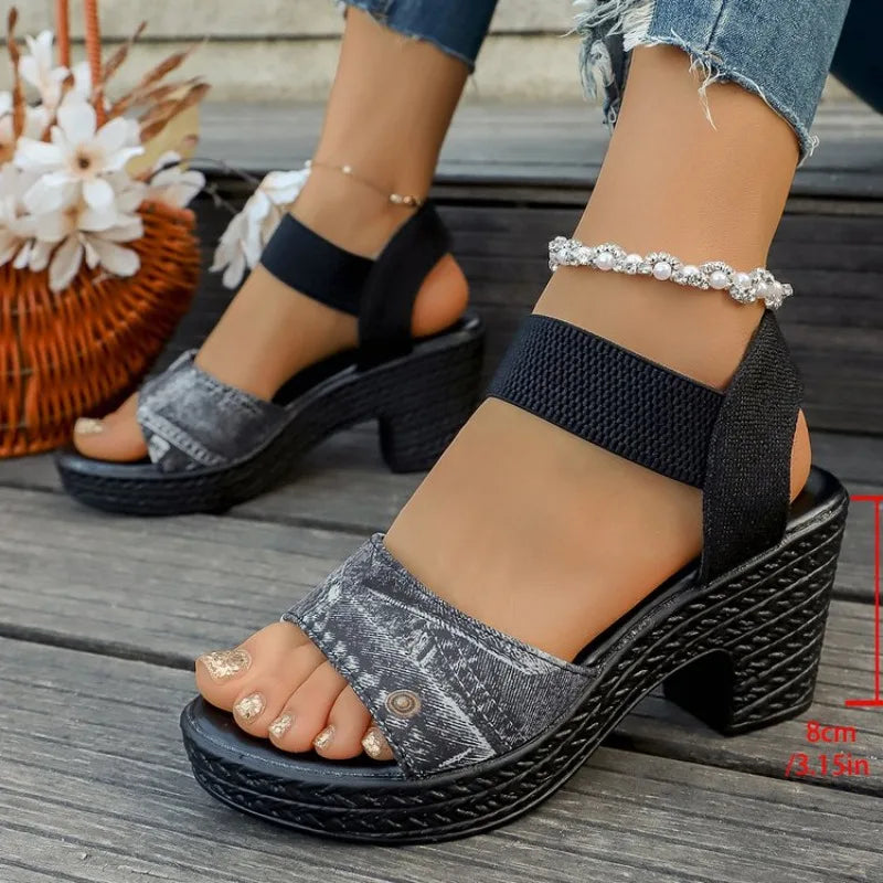 2026 New Women Wedge Sandals Fashion High Heel Peep Toe Sandals Platform Shoes Ladies Thick Sole Shoes Zapatillas Mujer