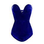 hirigin Women Strapless Neck Bodysuit Sexy Back Lace Up Bodysuit VelvetShapewear Bodycon Leotard Romper Jumpsuit Hot Sale